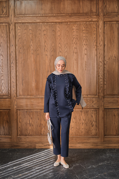 LOCCO Set de accesorii din piatră pentru femei, albastru închis