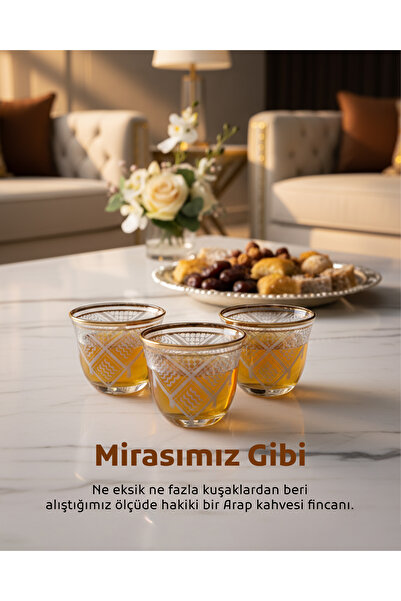 Zaytoon 6-Piece Arabic Coffee Cup Set with Palestinian Keffiyeh Embroidery 6 Pieces T00003 Silver