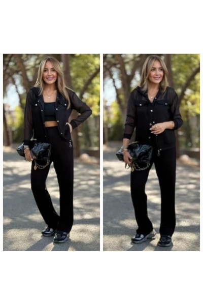 şans life Tracksuit with Tulle Detail on Sleeves and Shoulders