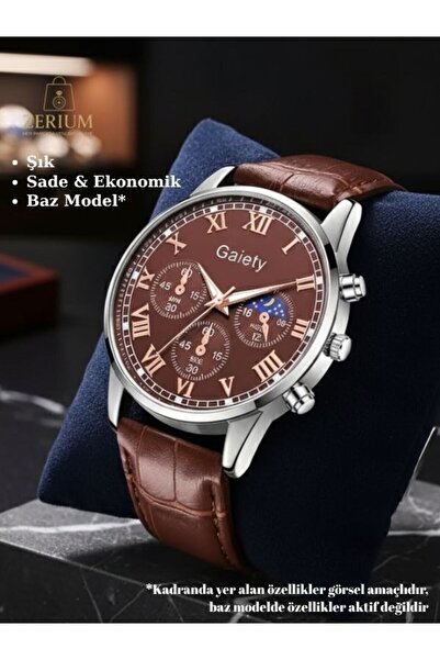 ZERİUM Modern Class – Stylish and Elegant Men's Quartz Watch with Pu Leather Strap and Round Dial