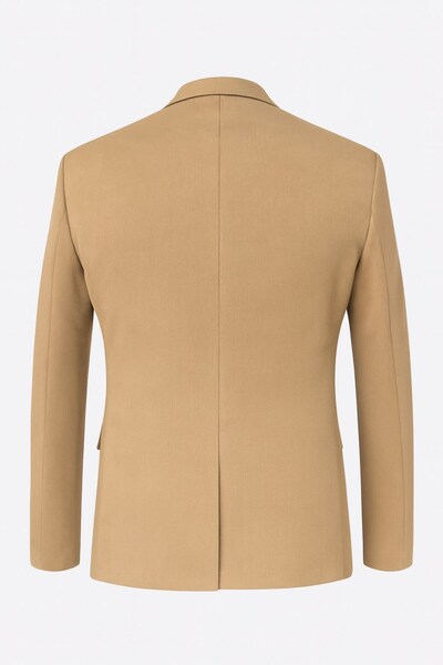 Plus Scorpion Camel Men's Blazer Jacket – Flexible Comfort Fabric, Italian Cut, Single Button S Slim Fit Şı