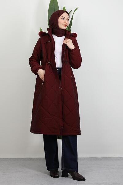 GİYZAMİLA Μπουφάν Mine Kapitone μπορντό