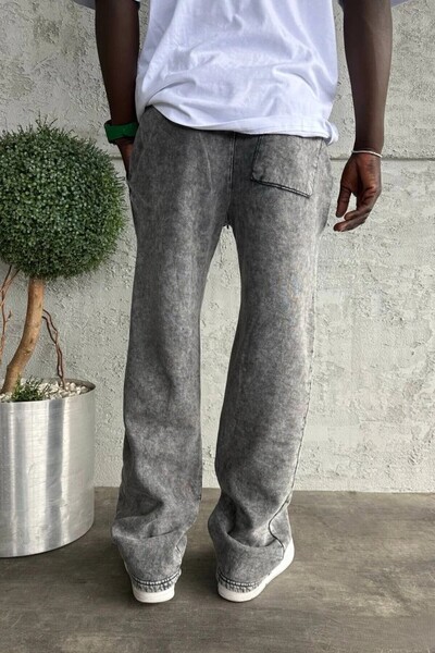 MADZEYMODA Men's Baggy Fit Gray Washed Sweatpants Ke-409