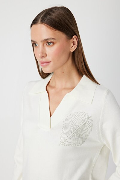 ON Omzu Chain Leaf Detailed Knitwear Sweater 65334