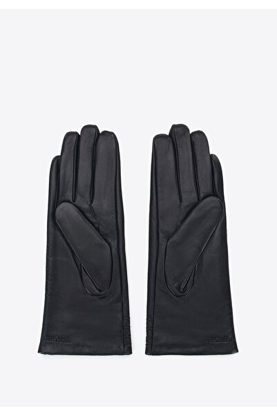 Wittchen Unisex Women's Leather Gloves with Stitching, Black Polyester