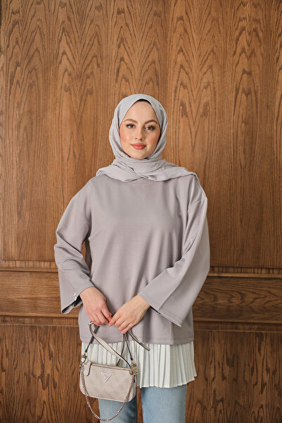 LOCCO Kadın Salaş Düz Body Gri