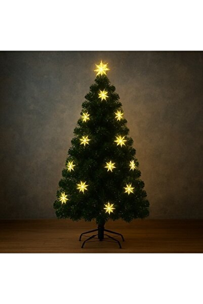 selling depot Brad de Crăciun artificial, 150 cm – Decorat cu stele, vârf de ...