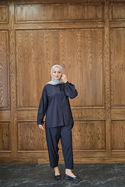 LOCCO Women's Shirt Suit Navy Blue