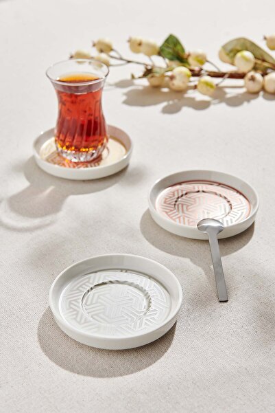 Paşabahçe Geo Porselen Çay Tabağı Gold 1 Adet