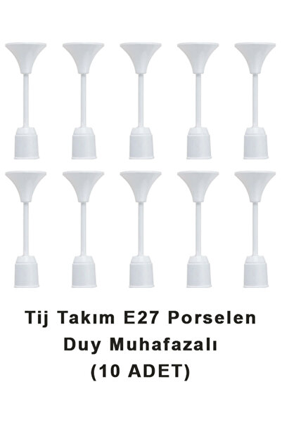 Özgürsa Elektrik Tij Takım E27 Porselen Duy Muhafazalı (10 ADET)