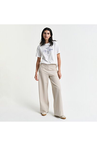 Gant Kadın Bej Straight Fit Pantolon