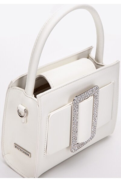 Wittchen Women's Mini Handbag with Shiny Buckle Off-White Off-White -Leather