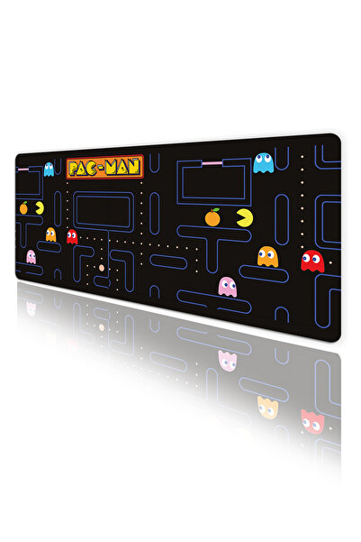 Hamiki Pac-Man Game Gaming Keyboard Mouse Pad Non-Slip Base Stitched Edges Desk Mat 70X30 cm