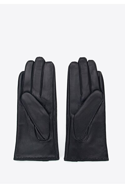 Wittchen Women's Leather Gloves with Cutout Black Leather
