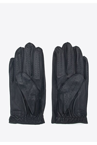 Wittchen Mănuși de șofer pentru bărbați, piele naturală, neagră, piele naturală, neagră