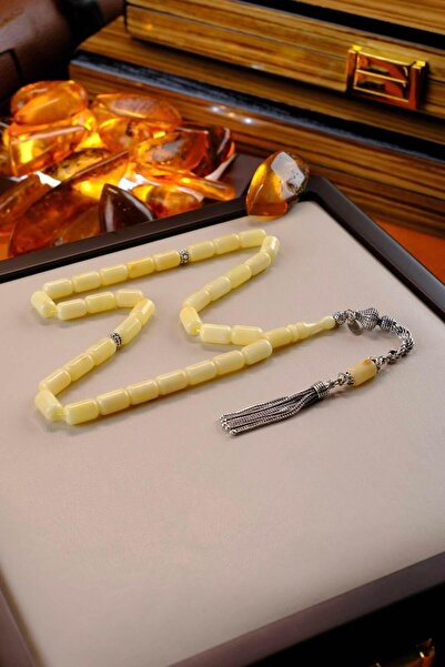 dergah tesbih Kapsül Model Gümüş Tasarım Damla Kehribar Tesbih (Amber), (مسبحة قطرة كهريبار)