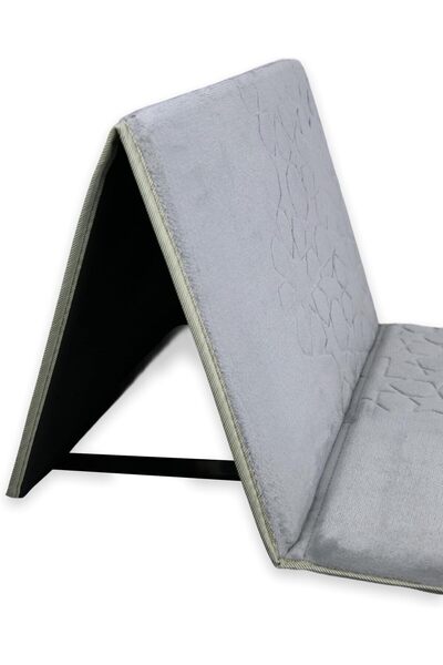 Home Dwell Foldable Prayer Mat with 115° Reclining Backrest - Grey