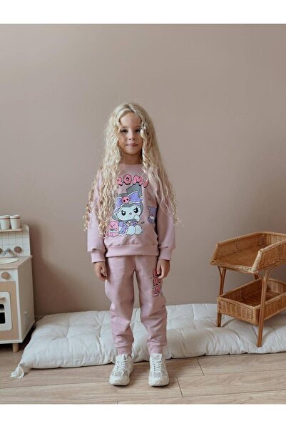 YİGİT BUTİK Character Patterned Girls' Top and Bottom Set