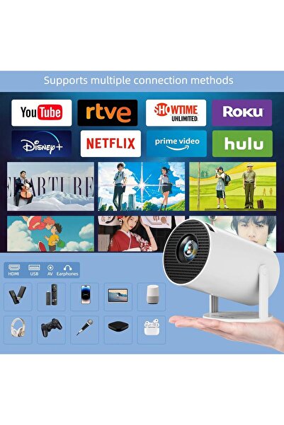 OEM AOKANG AK-300 MAX 2-in-1 Smart Portable VideoProjector, 4K Ultra HD Support, Android TV 12, WiFi