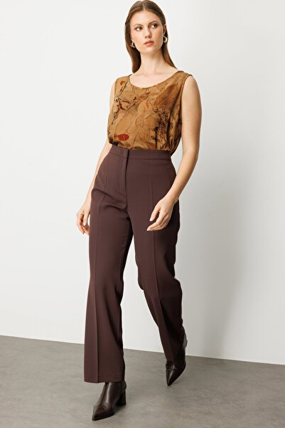 Ekol Pantaloni din crepon cu picioare late