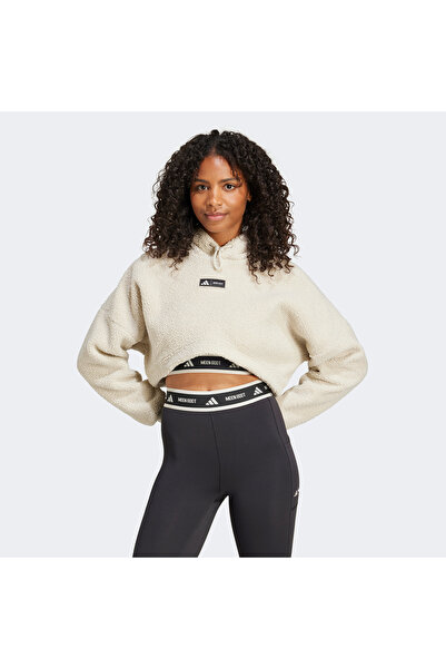adidas X Moon Boot Cropped Women's Beige Hoodie