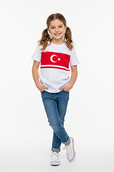 kinderos Türk Bayraklı Basic Çocuk Tişört - 26Y 1453