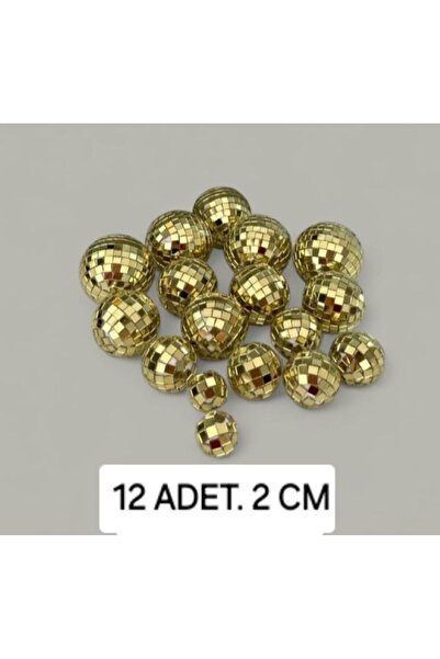 ÇİLEKHOMEAVM Disko topu Pasta süsü 2 cm 12 li paket pasta süsü dekorasyon seti