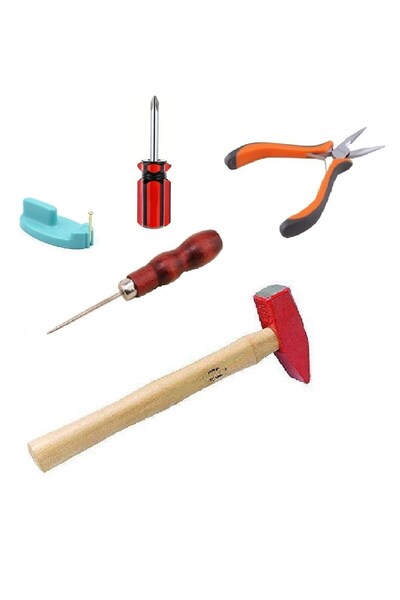 Hayal Sepeti filografi 5 li set Çekiç 100 gr+BIZ+Çakma Aparat+Tornavida+Pense