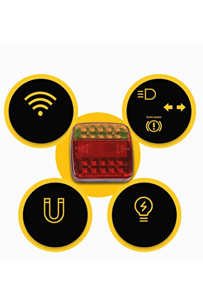 Ruan Set of 2 magnetic LED rear lights for trailer 12/24V Wireless