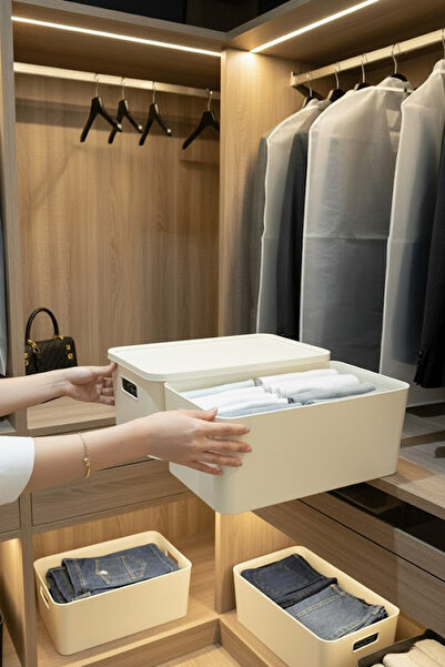 Kitchen Life Leather-Look Closet Organizer Clothing Storage Box-Organizer