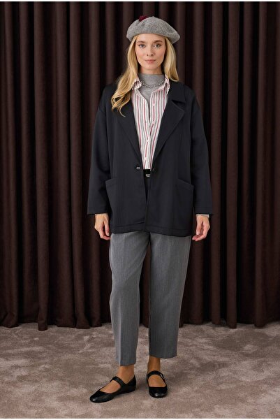 HEQA Carrot Cut Trousers Anthracite