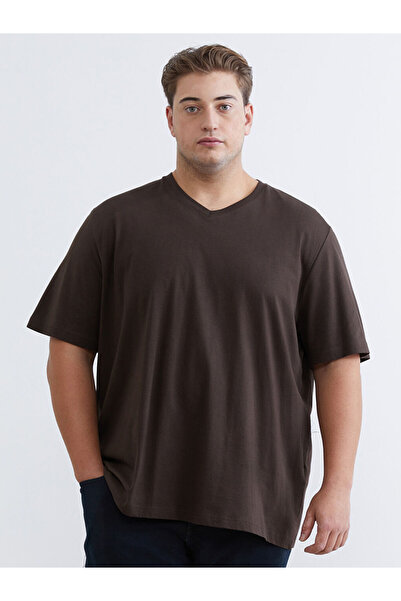 LC Waikiki Create your style with uzg store brown plus size v-neck short slee...