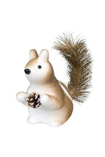 OEM Figurină decorativă de Crăciun - Veveriță maro, spumă cu conuri, 16 cm