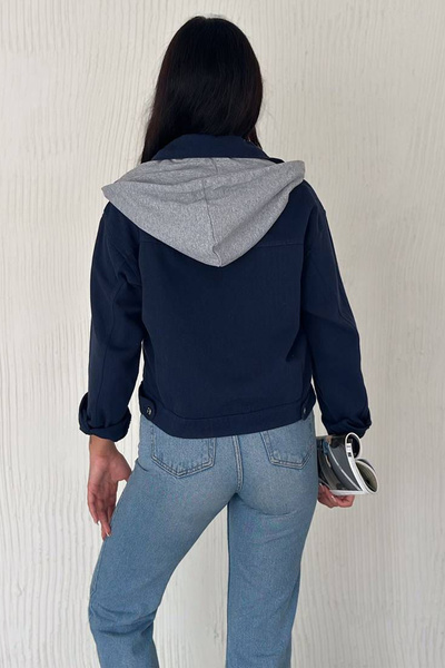 Noa Noa Жіночий капюшонний габардиновий піджак на ґудзиках – спортивний та міський стиль