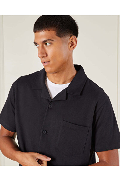 REDTAG Men Black Resort Shirt