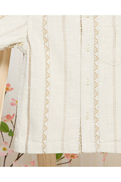 REDTAG Infant Boys Beige Embroidered Shirt