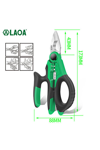 Choice1 7 inch LA119307 LAOA 6/7 inch Electrician Scissors 1.5-4mm² Wire Cutt...
