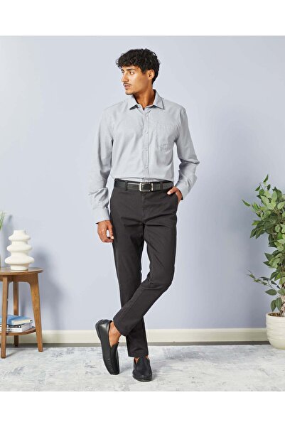 REDTAG Men Grey Solid Shirt