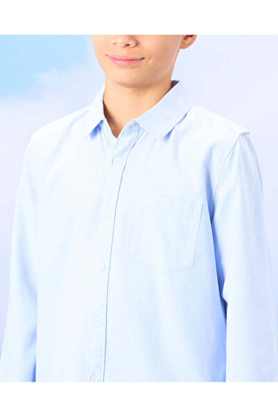 REDTAG Senior Boys Blue Oxford Shirt