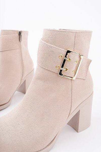 Madam Tarz Bln-408 Thick Heel Belt Detailed Boots