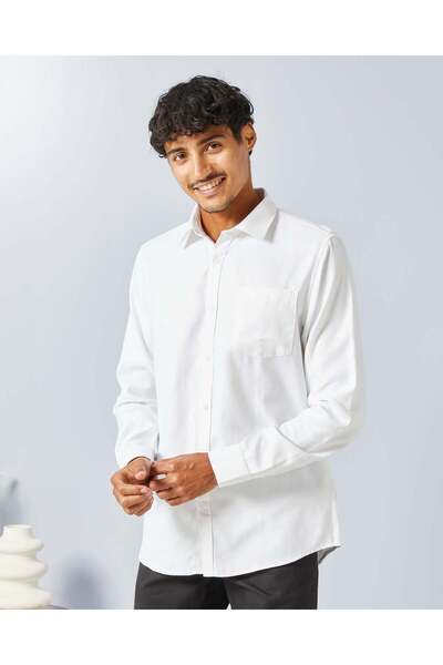 REDTAG قميص رجالي أبيض سادة