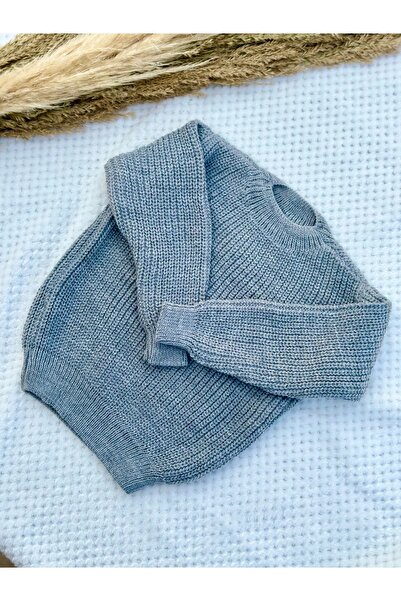 gogo bici Flexible Knitwear Sweater Crew Neck Oversize Unisex Baby Kids 1-5 Years