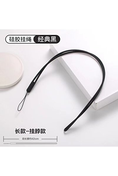 choice2 black Universal Long Silicone Rope Neck Lanyard Cell Mobile Phone Cam...