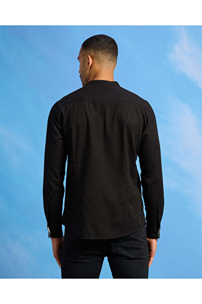REDTAG Men Black Linen Shirt