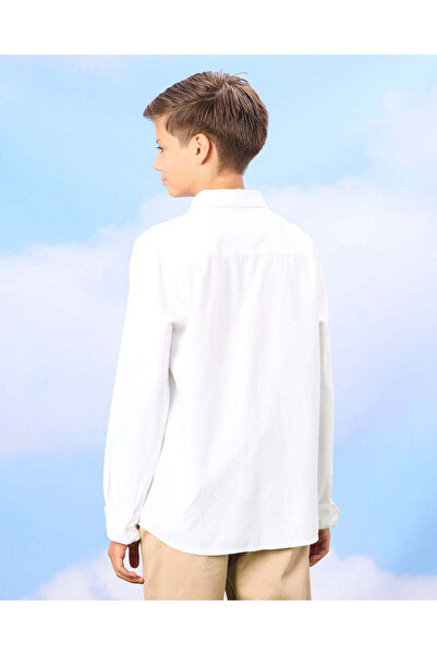 REDTAG Senior Boys White Oxford Shirt