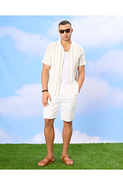 REDTAG Men White Striped Casual Shirt