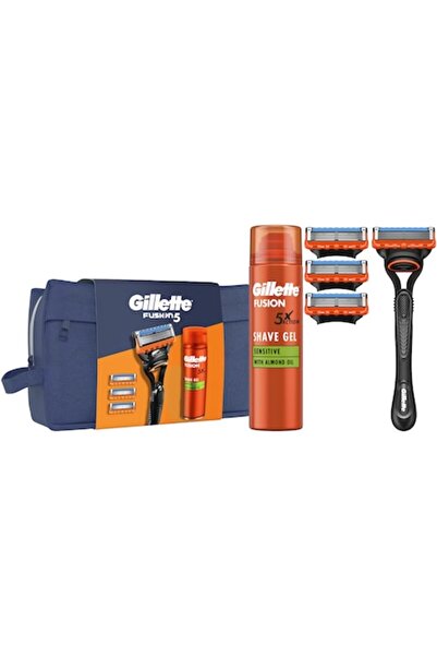 Gillette Fusion5 Gift Set: Razor, 2 Replacement Blades, 200 ml Fusion Ultra S...