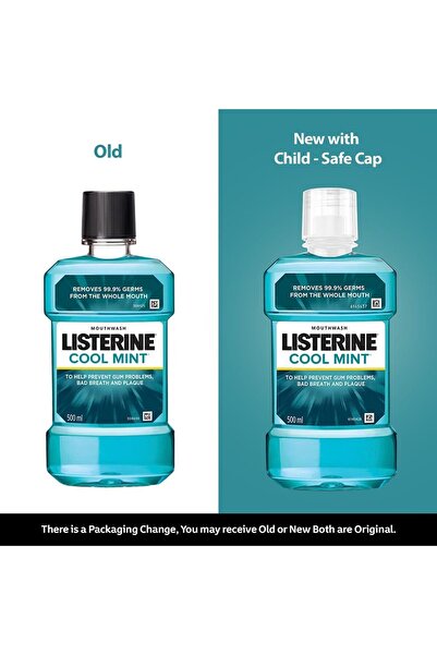 Listerine Listerine Fresh Mint Mouthwash, 2 x 500ml - 24-hour protection, fresh mint flavor