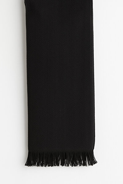 MEKİK BUTİK Μαύρο μονόχρωμο ανδρικό κασκόλ - κασκόλ