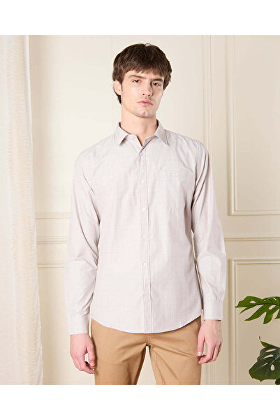 REDTAG Men Grey Striped Shirt